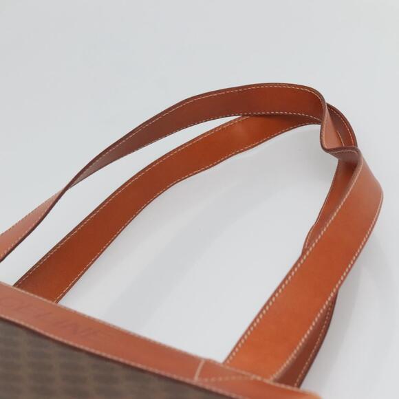 CELINE Macadam Canvas Shoulder Bag Pvc Leather Brown Gold - Picture 8 of 12